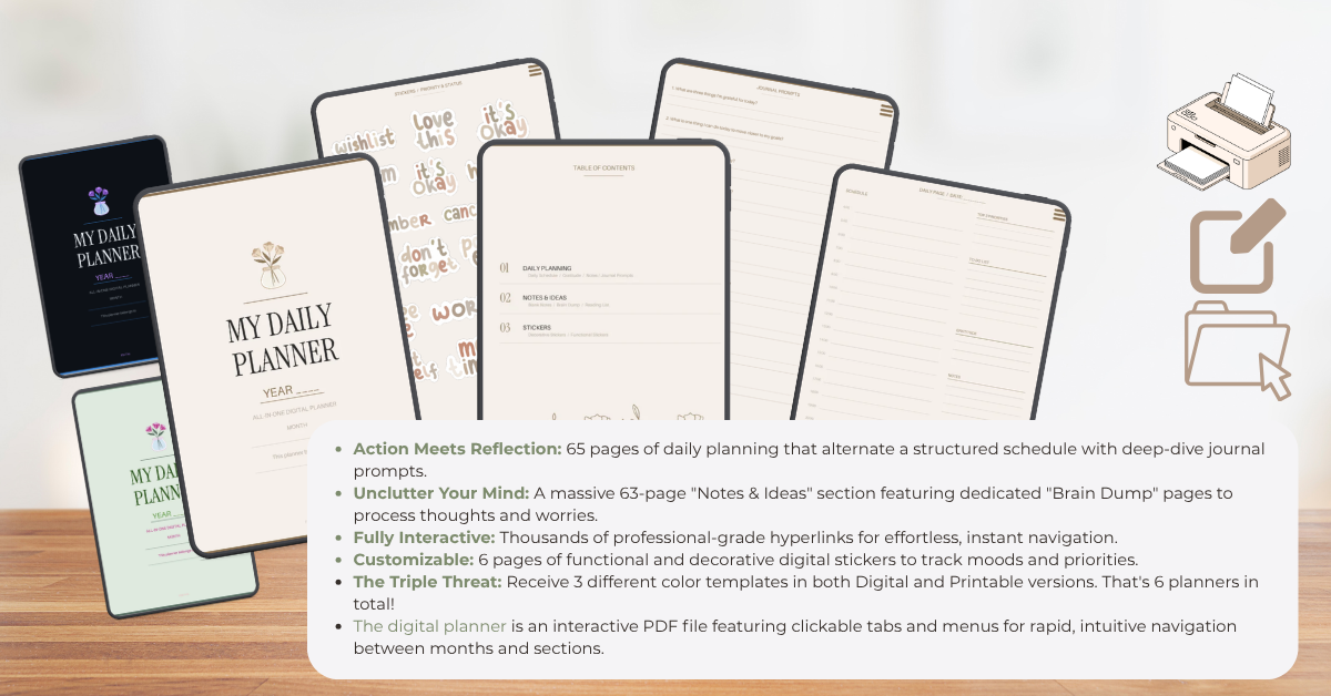 Daily Digital Planner & Journal – Productivity and Personal Growth