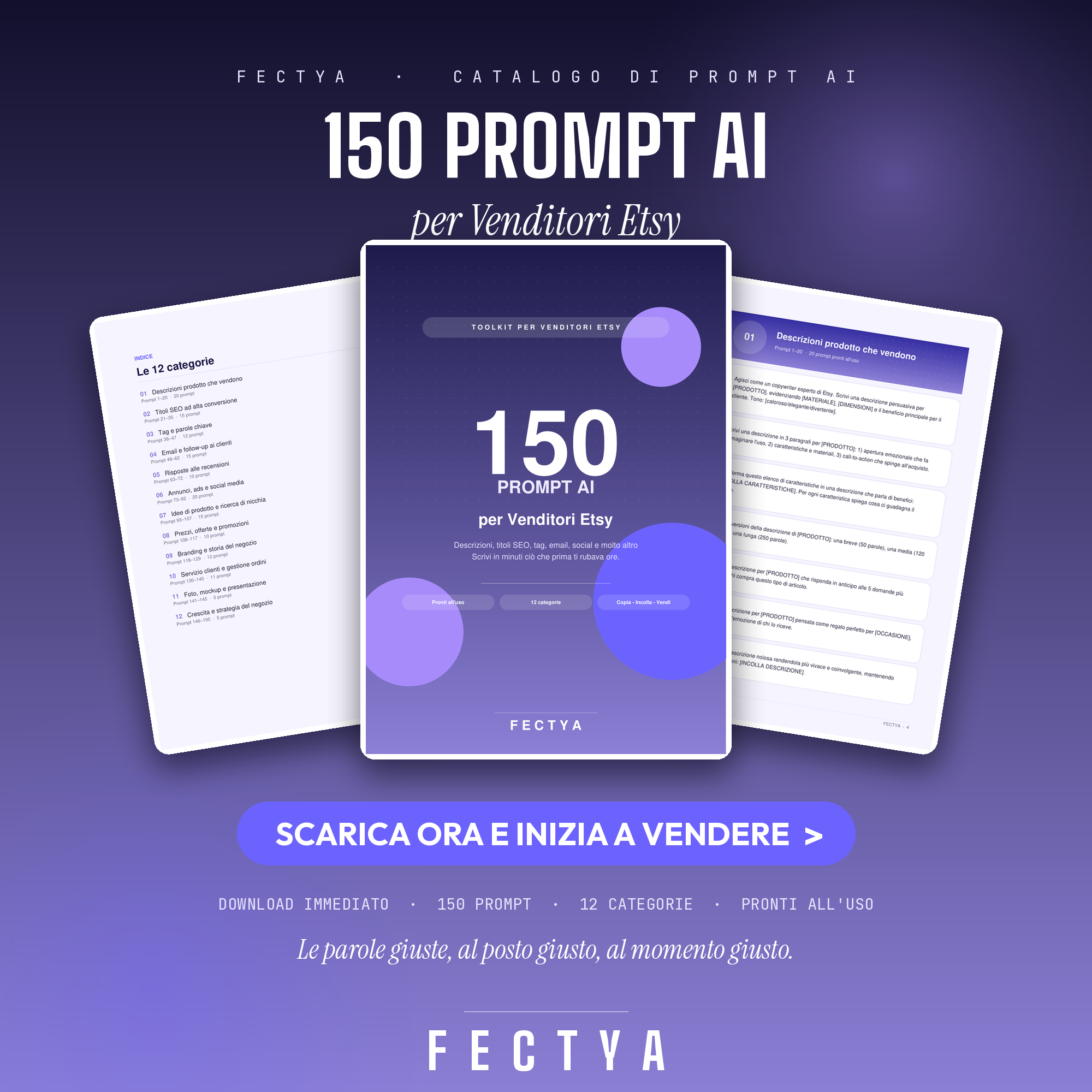 150 Prompt AI per Venditori Etsy & E-commerce